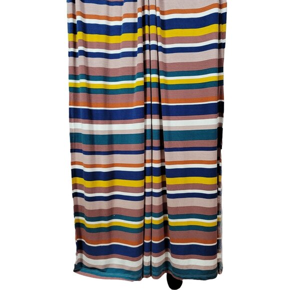 Eloquii Elements Striped Maxi Dress Multi Plus Size 22 24 Short Sleeve Cut Out - Picture 6 of 8
